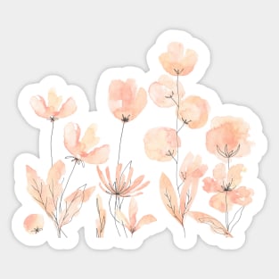 Flowers on Blue Sticker